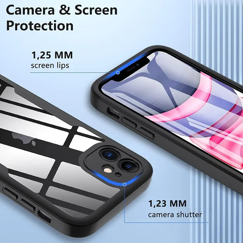 360 Full Body Protection Case For iPhone 15 14 13 12 11 Pro Max Front Screen Shockproof Cover iPhone X XR SE 2020 case