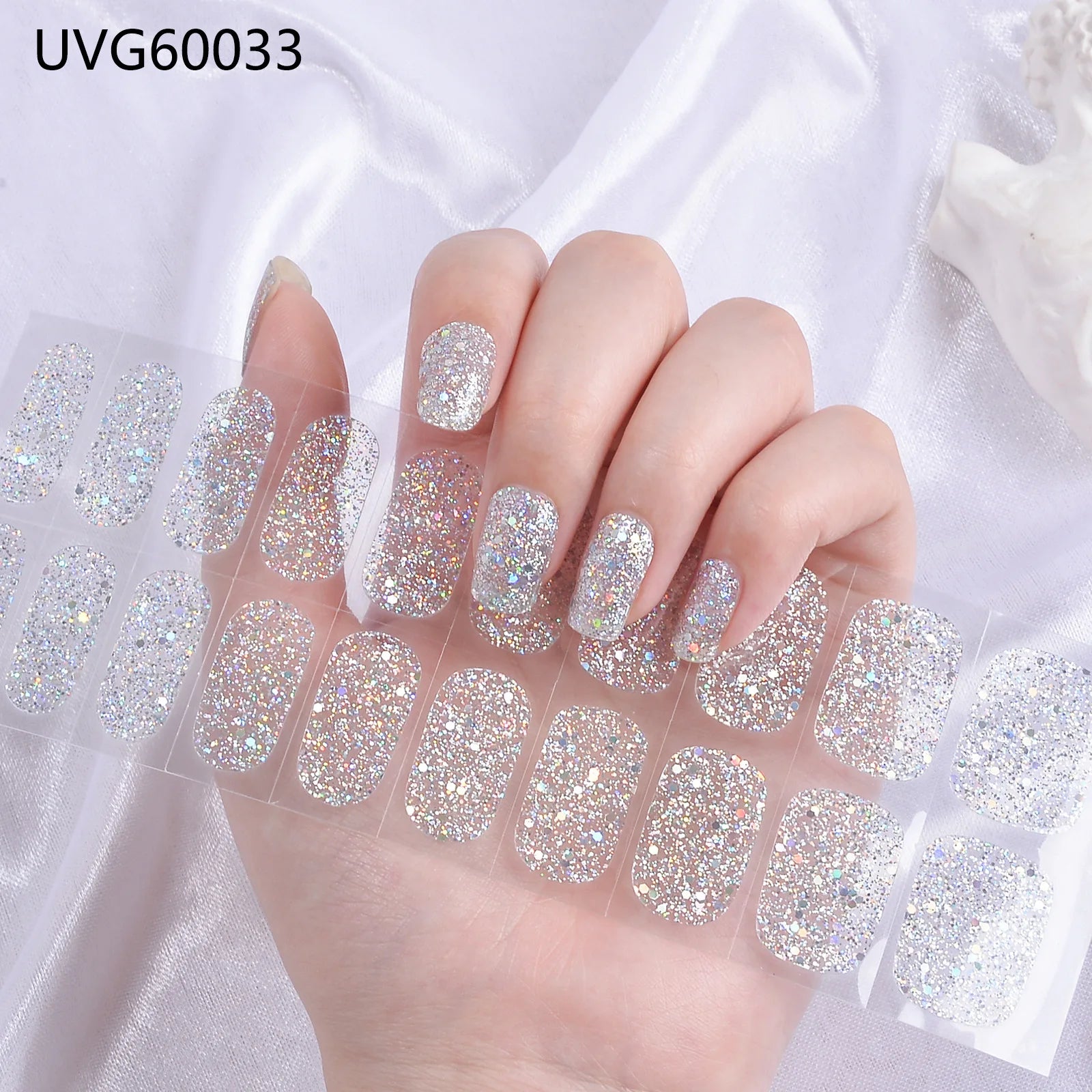 20/22tipsChristmas Semi Cured Nail Sticker UV Led Lamp Semi Cured Gel Design Nail Decals Waterproof Nail Stickers Nail Manicure