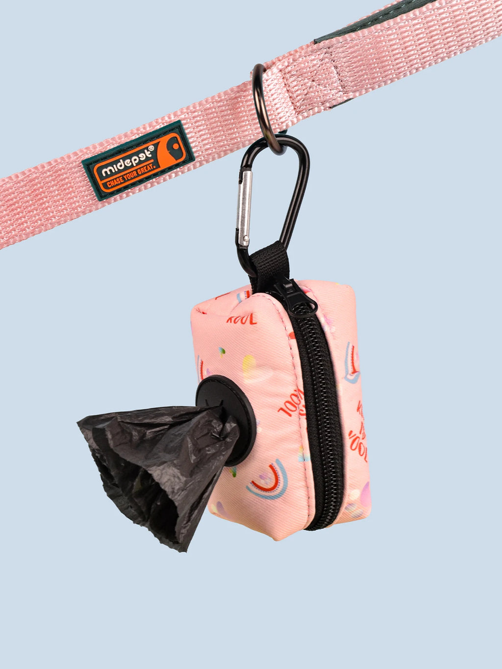 Rainbow Print Fashion Design Dog Poo Bag Holder For Dog Leash Attachment (Without Poo Bag And Leash)