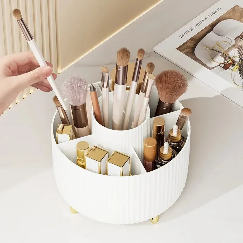 Rotating Makeup Brush Organizer 360 Degree Spinning Storage Box Cosmetic Brush Holder Desktop Organizer Pen Pencil Container