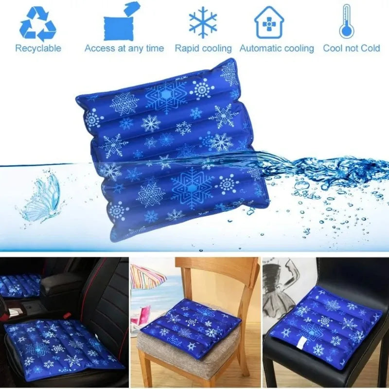 Cooling Mat,Cool Pillow Ice Pillow,Water Cooling Seat Cushion for Office Chair & Car,Soft Summer Ice Water Pad 45*45cm