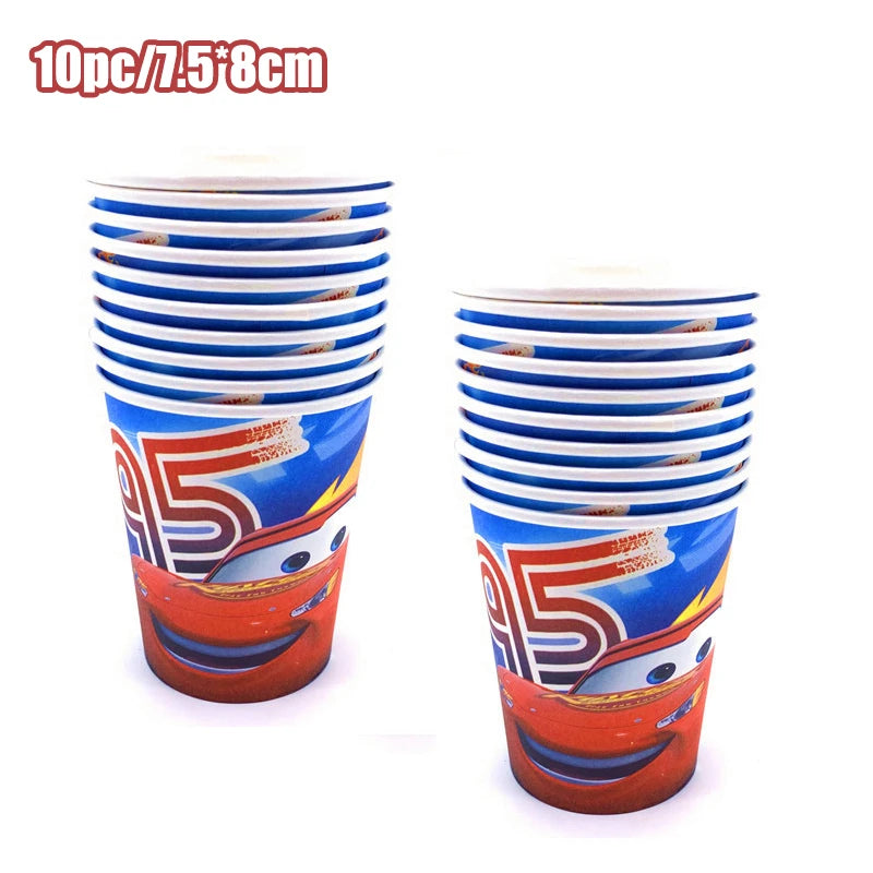 Disney Cars Birthday Decoration Cartoon Lightning Mcqueen Party Paper Plates Napkins Cups Balloon Event Supplies Baby Shower Kid