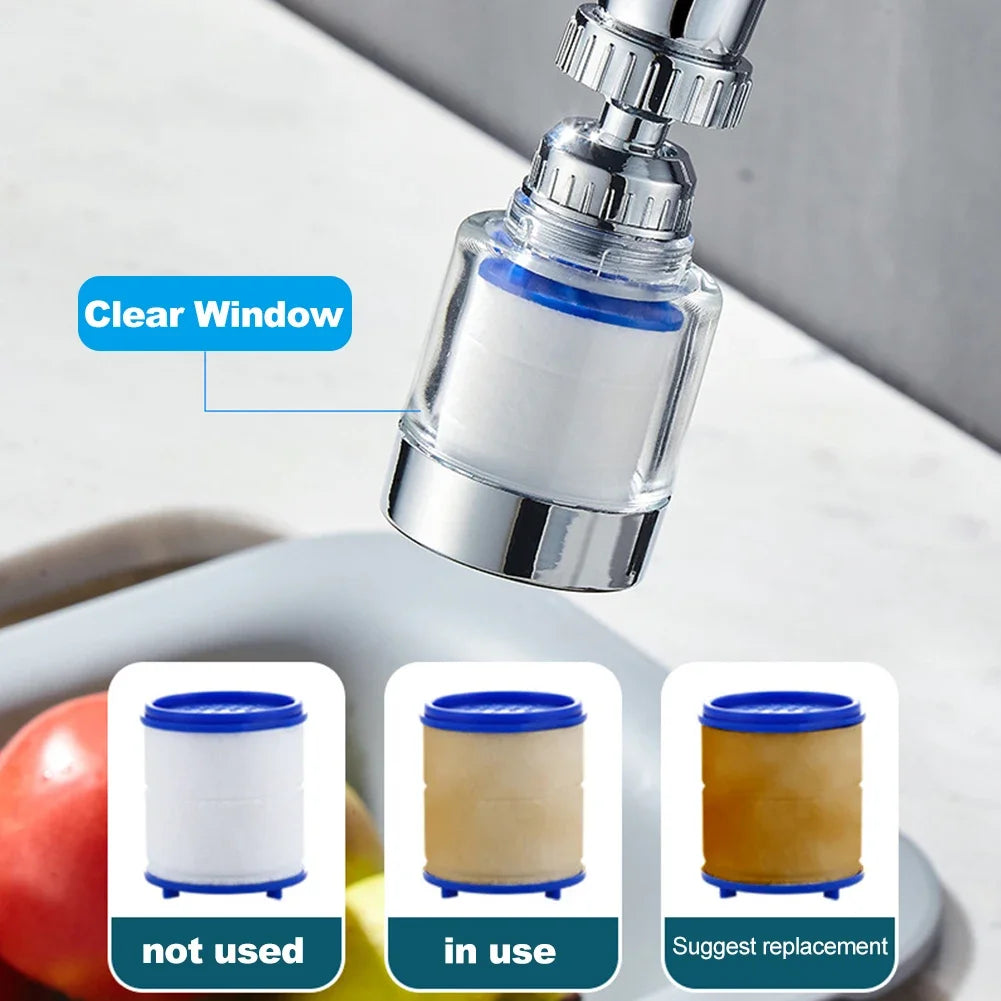 360 Degree Water Filter Tap with PP Cotton Filter Element Tap Extension Interchangeable Filter Element for Kitchen Bathroom