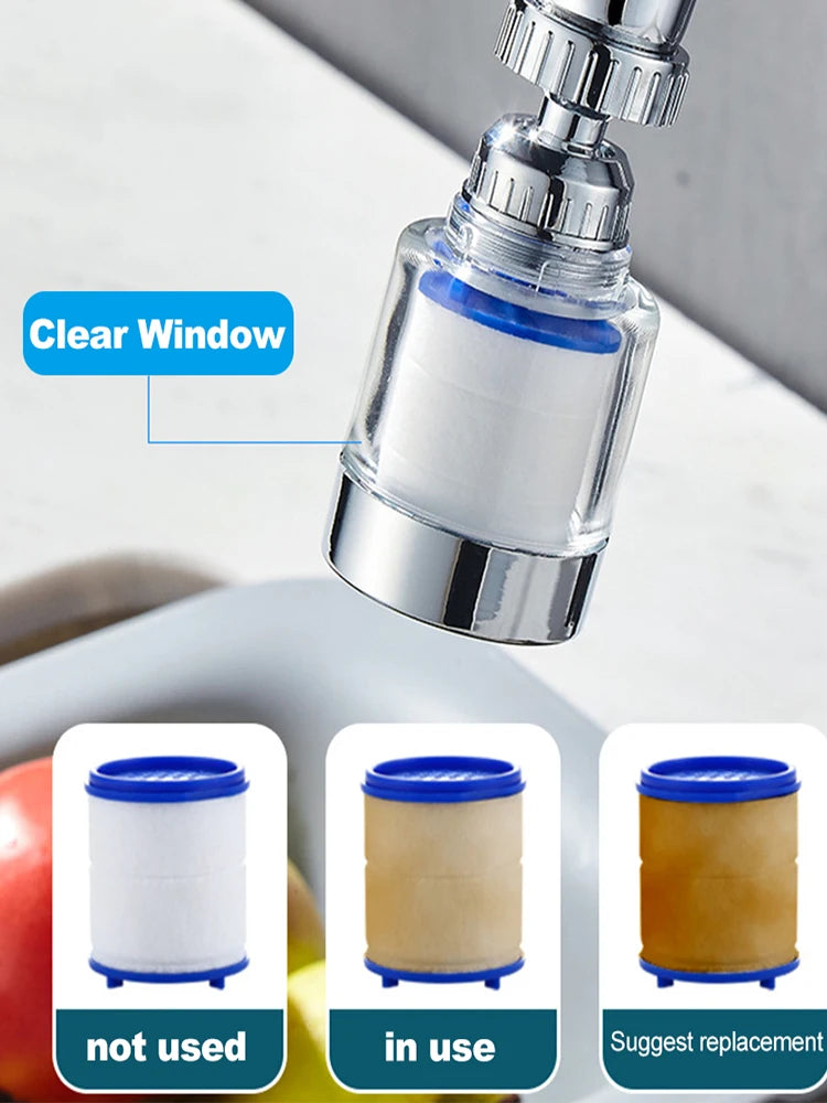 360 Degree Water Filter Tap with PP Cotton Filter Element Tap Extension Interchangeable Filter Element Suitable for Tap