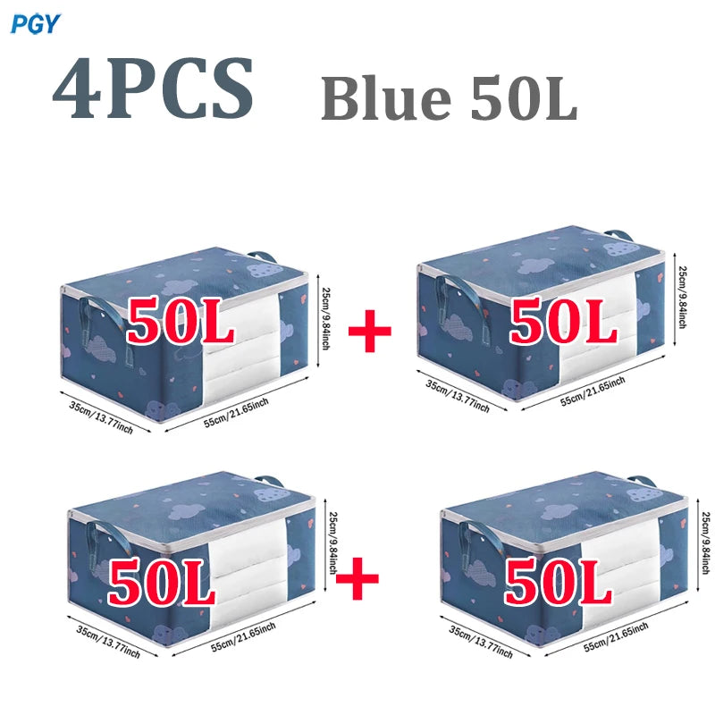 4/2/1PCS Big Capacity Quilt Clothes Duvet Blanket Storage Bag Organizer Sorting Bags Dustproof Closet Under-Bed Moisture Proof