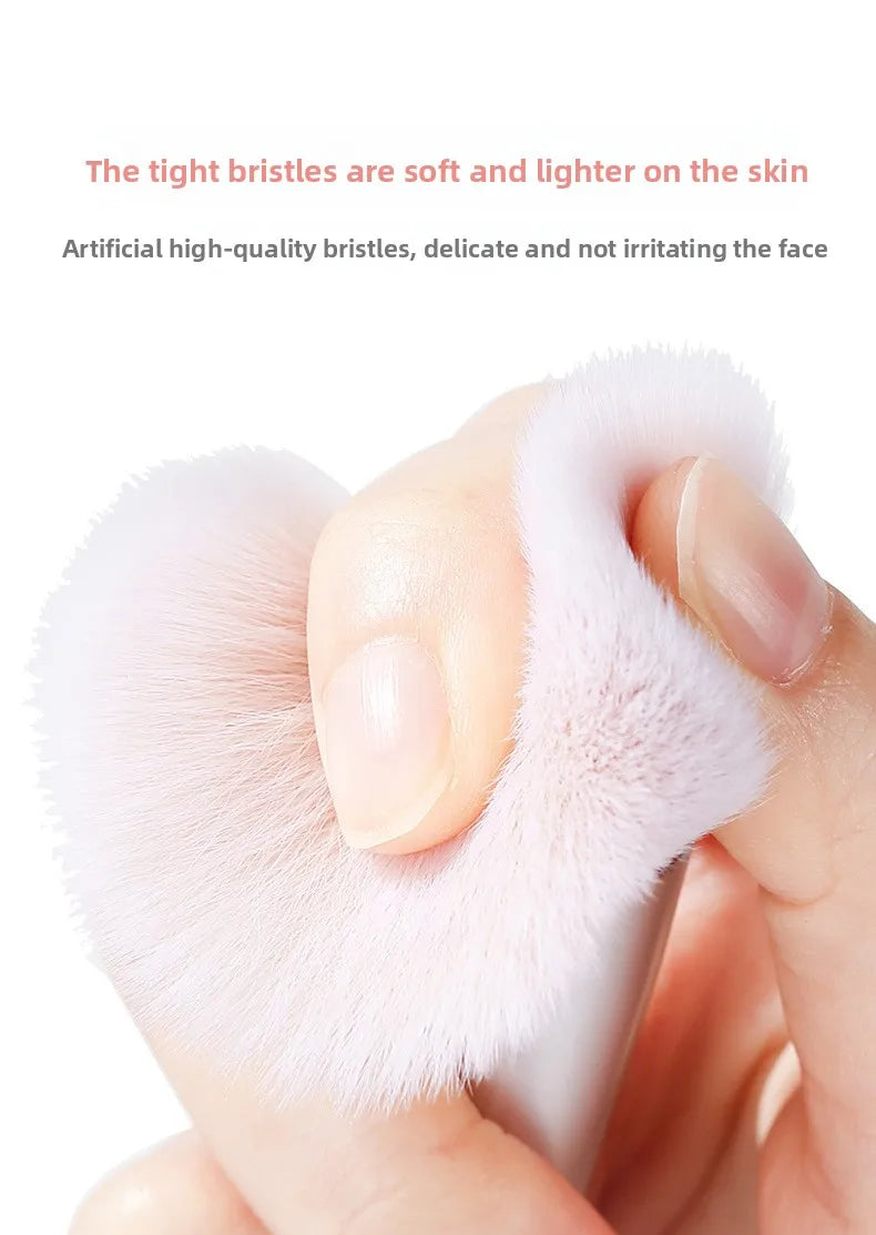 Dual Ended Face Brush - Powder/Blush/Highlighter/Contour Brush, Mini Makeup Brush Set, Portable Travel Cosmetic Tool