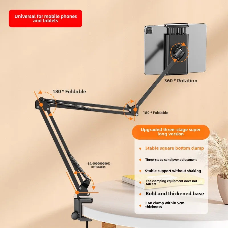 Adjustable Lazy Mobile Phone Stand for Bedside and Desktop Hidden Design Live Broadcast and Video Watching