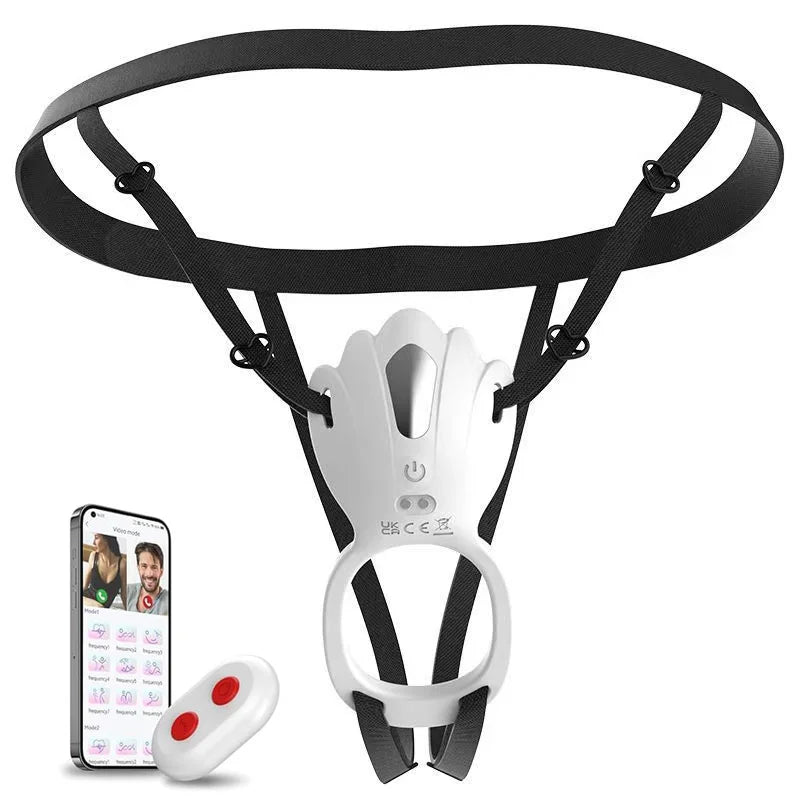 App Wearable Female Clitoral Stimulator Vibrator Male Cock Ring Testicular Massager Adult Couple Sex Toys