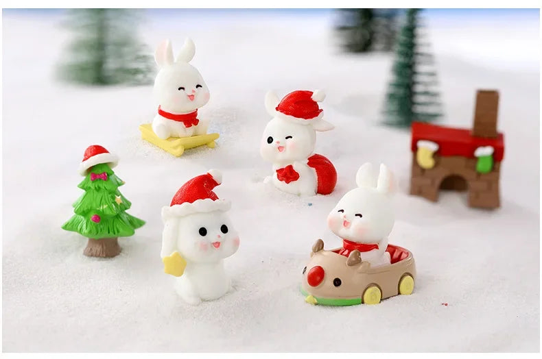 Kawaii Mini Rabbit Ornament Garden Rabbit Statue Gift for Kids Children Baby Room Decoration Toy Miniature Figurines Home Decor