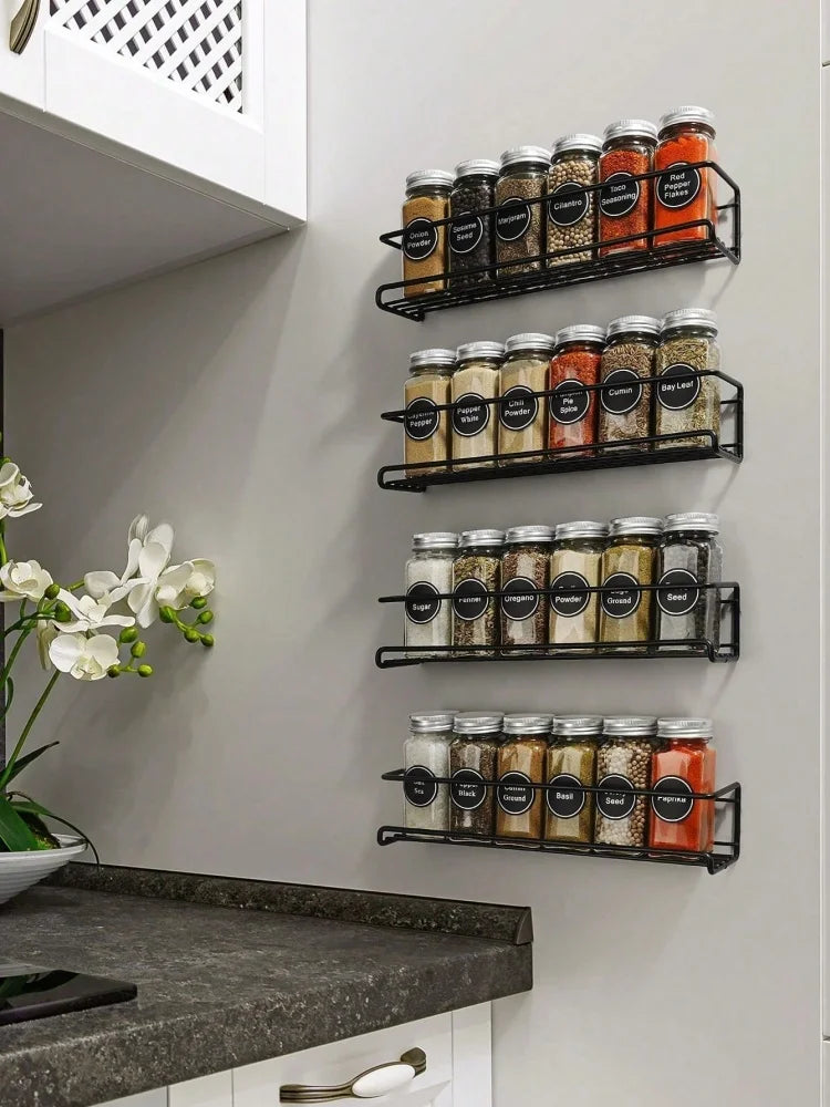Non Perforated Metal Storage Drainage Rack Wall Mounted Spice Kitchen Storage Organizer Rack