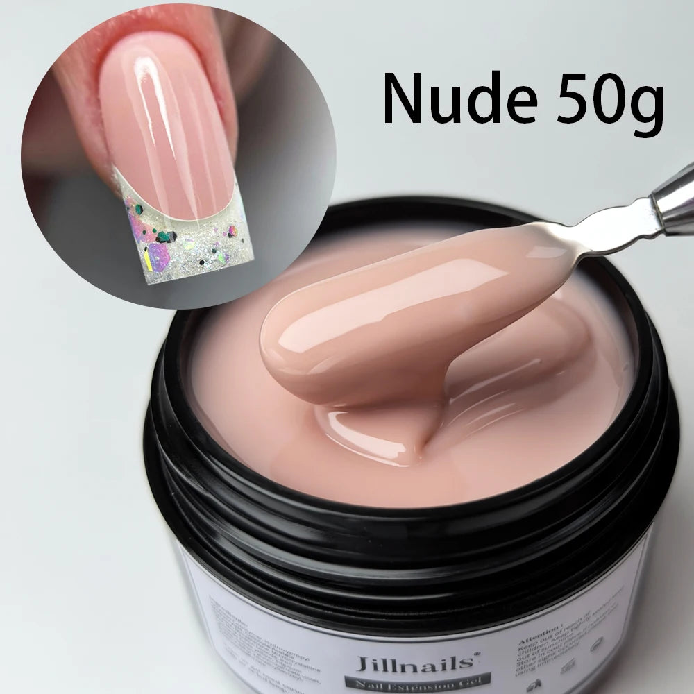 Jillnails Dusty Pink Nude Gel Nail Builder 50G Burgundy Shimmer Builder UV Gel for Nails Extension