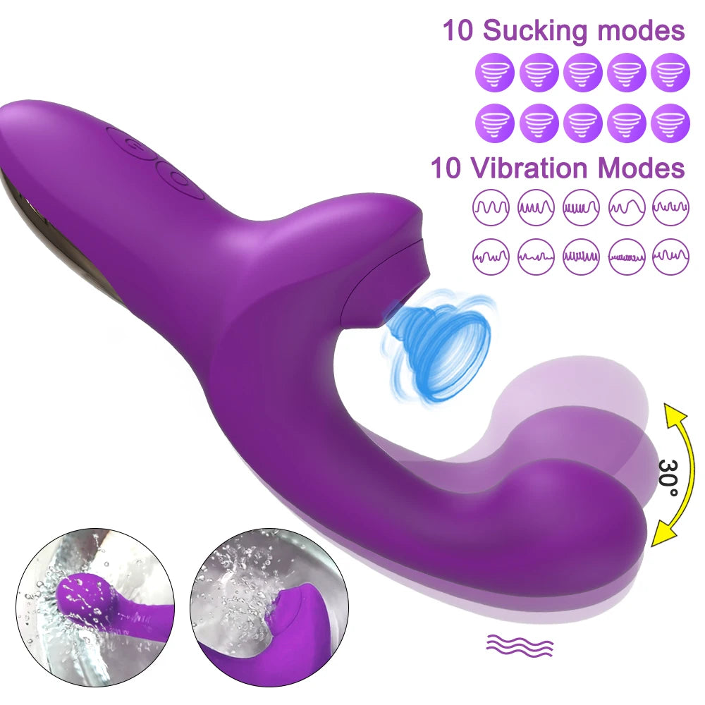 Powerful Dildo Vibrator for Women 20 Speeds Female Clit Sucker Vacuum Clitoris Stimulator Finger Wiggling Adults Sex Toy Goods