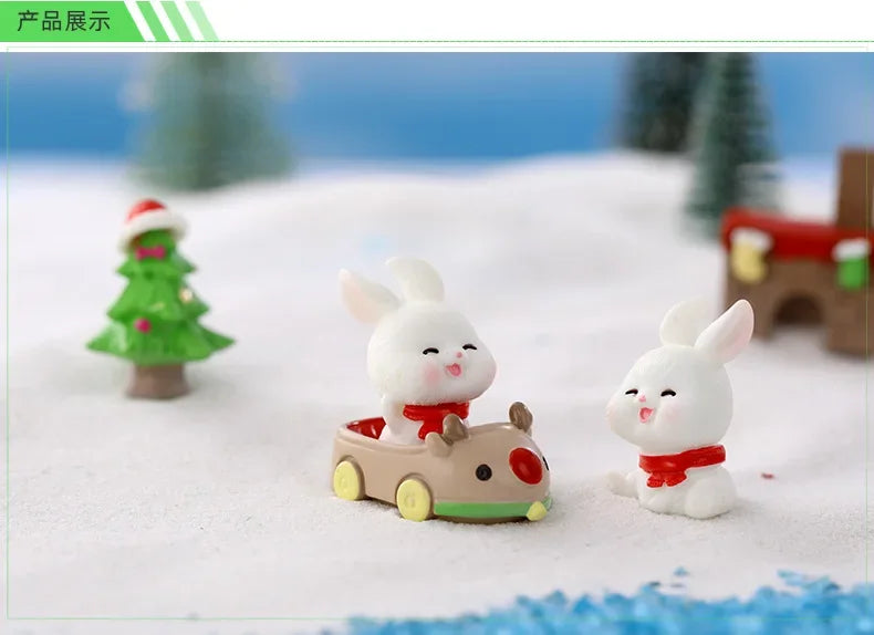 Kawaii Mini Rabbit Ornament Garden Rabbit Statue Gift for Kids Children Baby Room Decoration Toy Miniature Figurines Home Decor