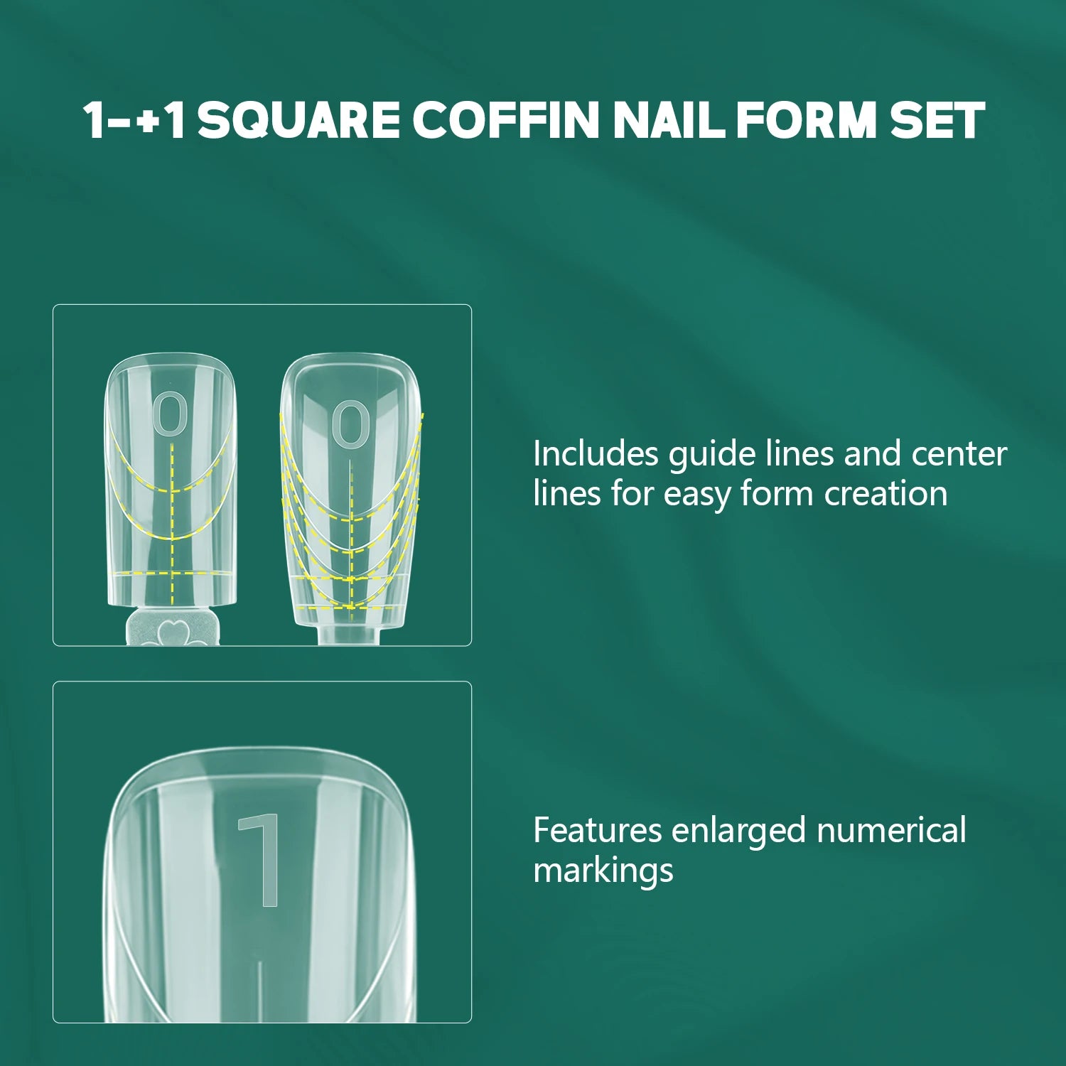 Nailpop 150pcs Dual Nail Forms Square Coffin Reusable Extension Molds Gel Builder Tips 15 Sizes Double Ended Pro Salon Nail Art