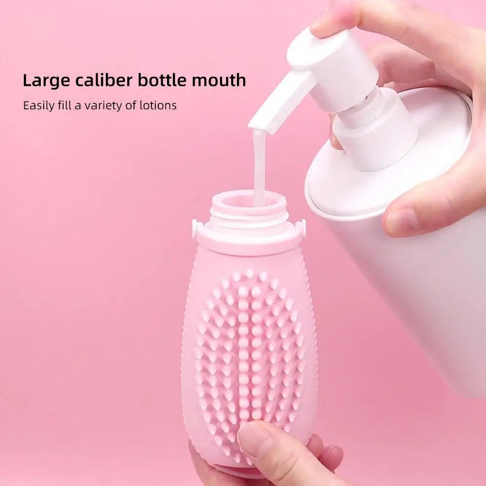 100ml Silicone Refillable Bottles Shower and Bath Brush Travel Portable Shampoo Cosmetic Lotion Refillable travel bottle