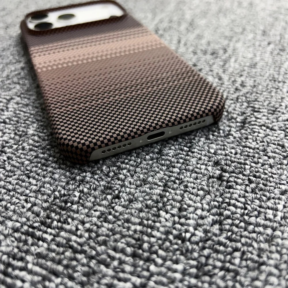 Luxury Slim Carbon Fibre Texture Magnetic Charging Case For iPhone 17 Air 16 Plus 15 14 13 12 Pro Max Half-pack Protect PC Cover