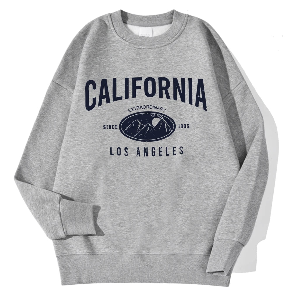 New York California Malibu Letter Sweatshirts Winter Women Casual Loose Hoodie Fleece Warm Crewneck Pullover Comfortable Clothes