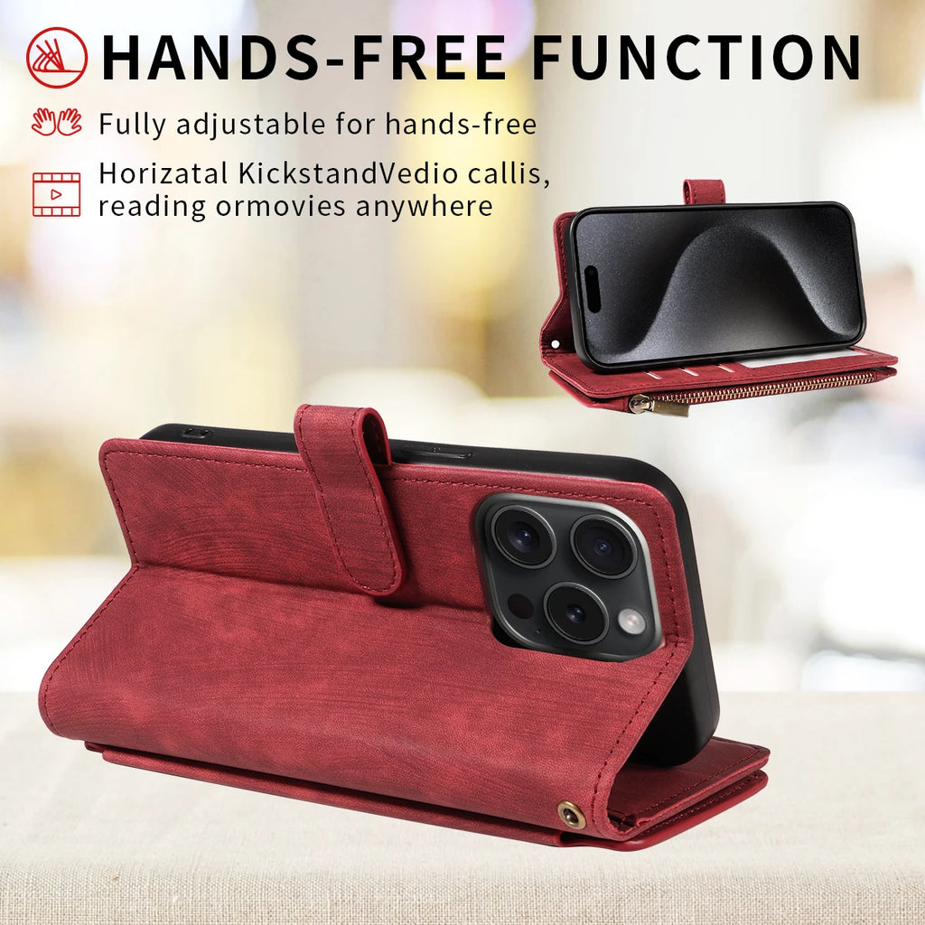 PU Leather Phone Case for IPhone 16promax 16e 15 14 13 mini 12mini 11promax plus 7 8plus XSMAX XR Flip Wallet Style Phone Cover