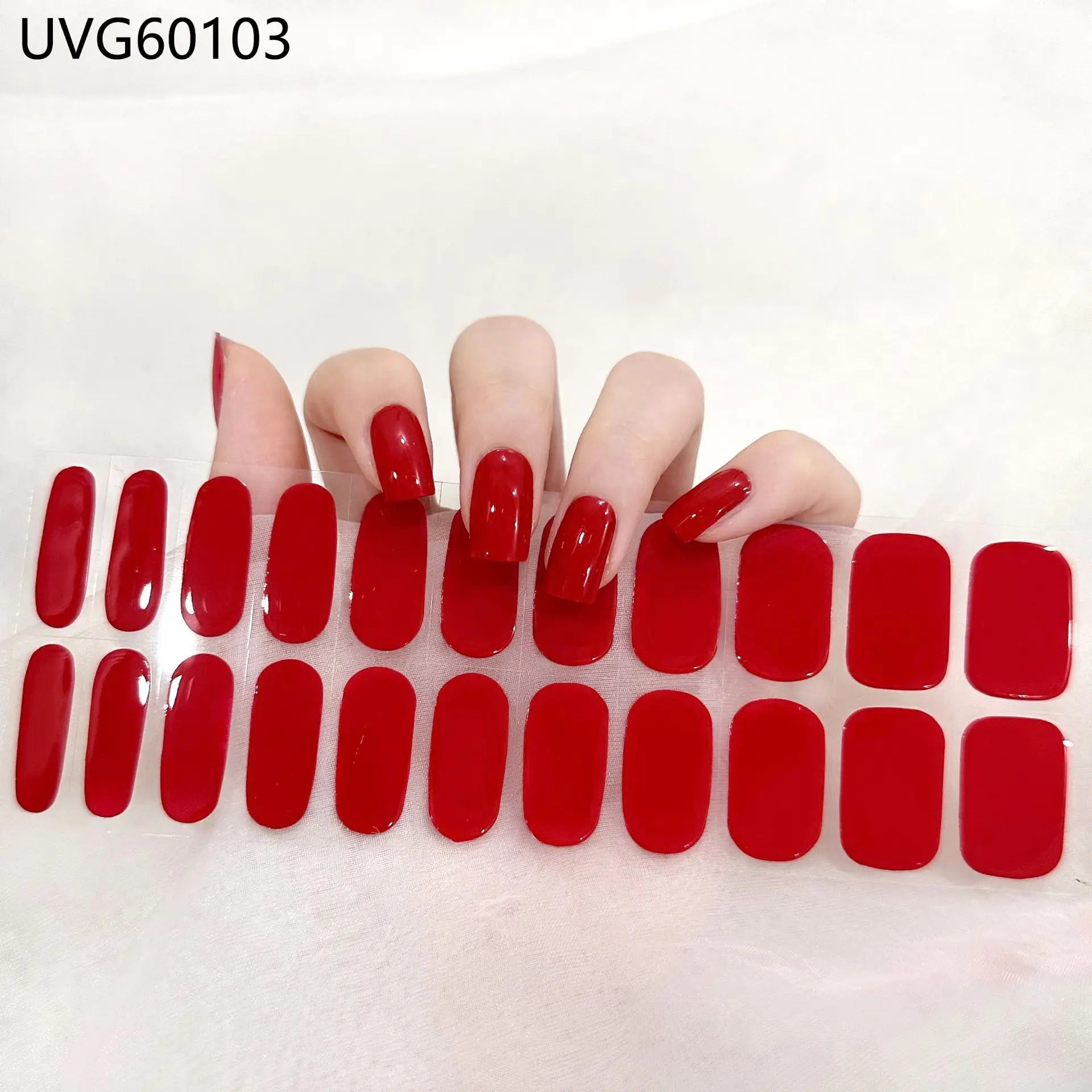20/22tipsChristmas Semi Cured Nail Sticker UV Led Lamp Semi Cured Gel Design Nail Decals Waterproof Nail Stickers Nail Manicure