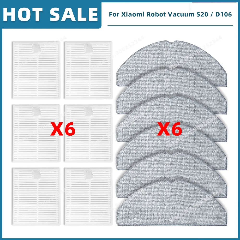 Compatible For Xiaomi Robot Vacuum S20 / D106 Replacement Parts Accessories Main Side Brush Mop Cloth Filter