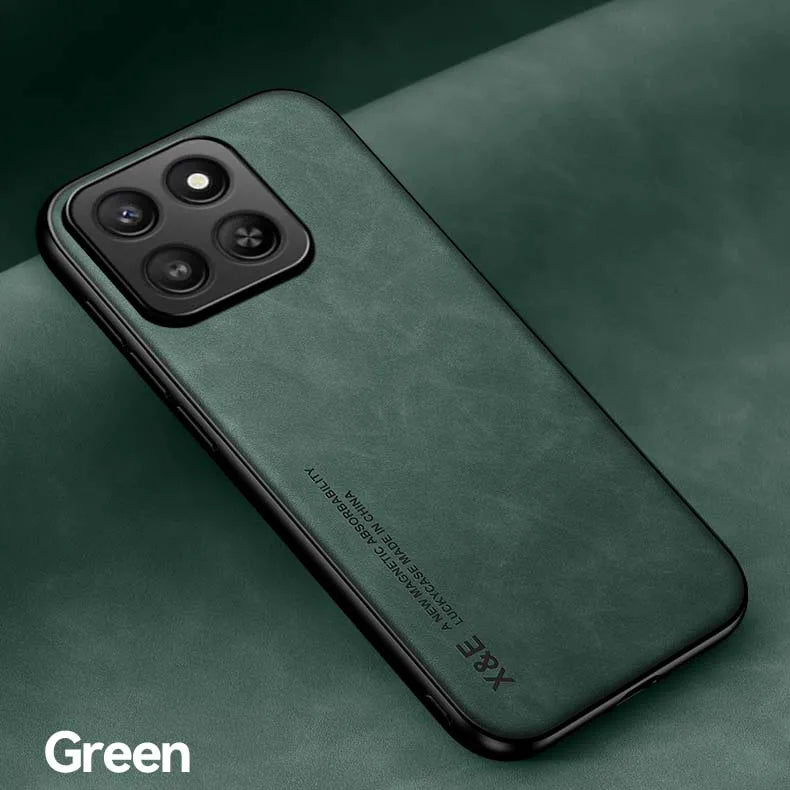 Luxury Leather Case For Honor 400 Smart Pro 300 200 Magic 8 7 6 Pro Cover With Metal Plate Support Car Hold Cover Capa Fundas