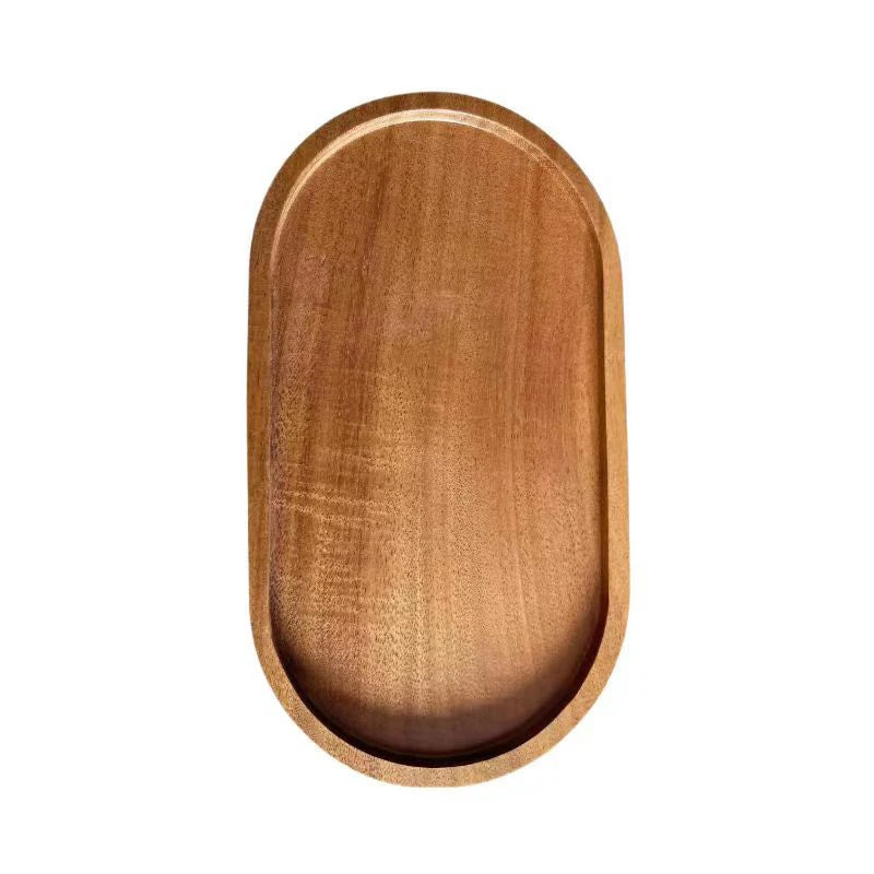 1 Pc Tableware Solid Wood Round Dessert Plate Japanese-style Wooden Tray Snack Plate Dried Fruit Plate Wooden Plate