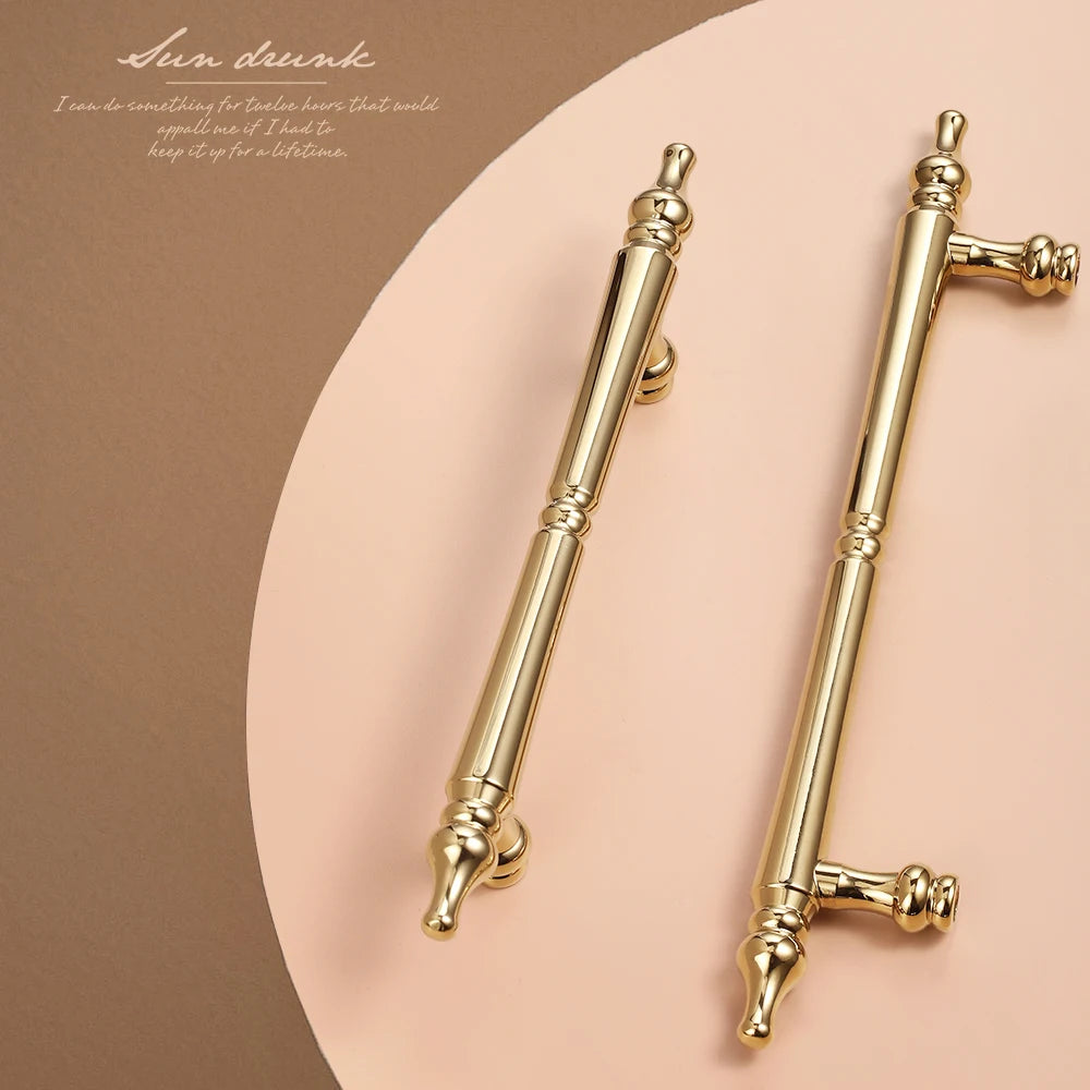 French luxury wardrobe cabinet door handle drawer cabinet Italian single hole creative design Golden European style handle