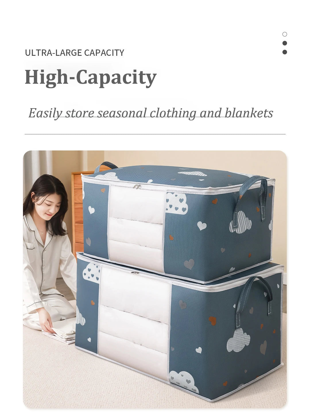 4/2/1PCS Big Capacity Quilt Clothes Duvet Blanket Storage Bag Organizer Sorting Bags Dustproof Closet Under-Bed Moisture Proof