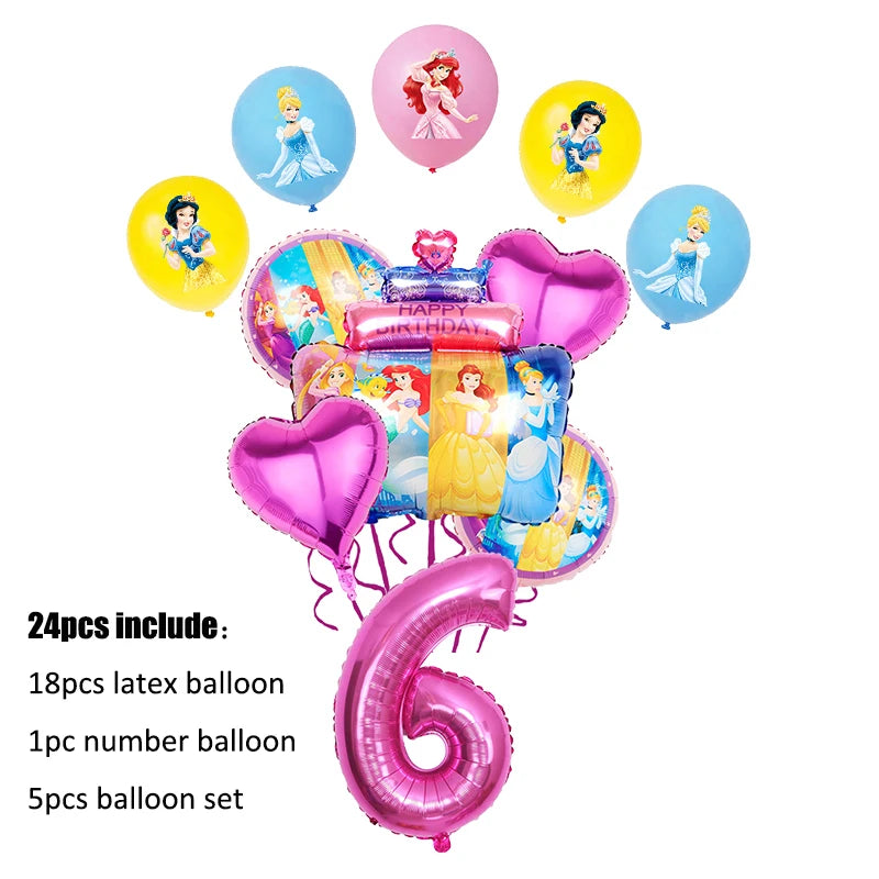 Disney Princess Birthday Party Decorations Girls Child Deco Disney Princess Birthday Plate Napkins Cups Tableware Supplies Setup