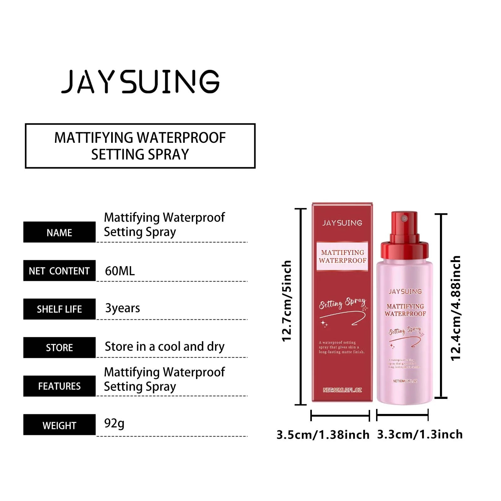 Makeup Fixer Spray Waterproof Moisturizing Face Make up Lasting Oil Control Natural Matte Refreshing Makeup Setting Spray