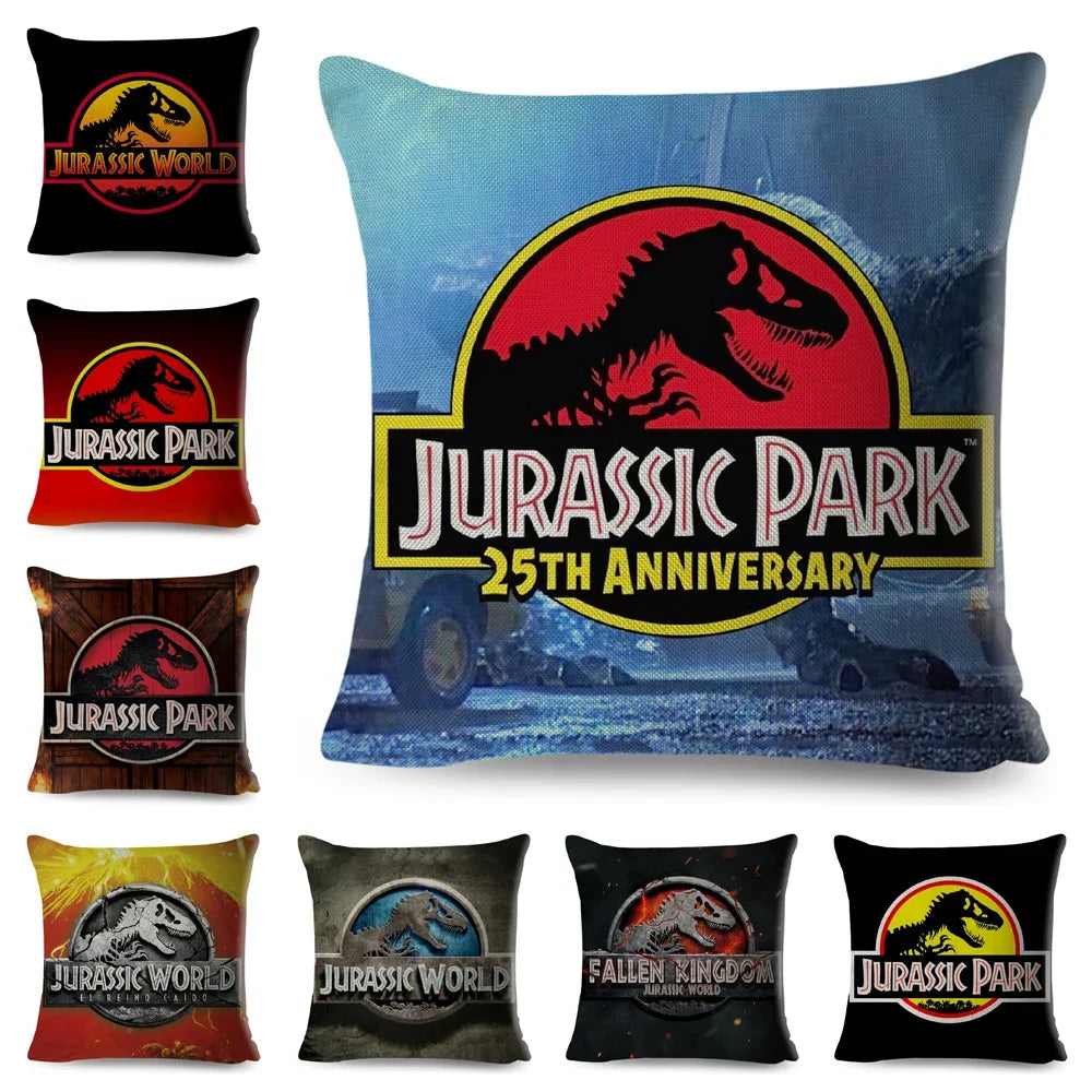 50 style Jurassic Park Logo Cushion Cover for Sofa Home Children Room Decor Dinosaur Print Pillowcase Polyester Pillow Case