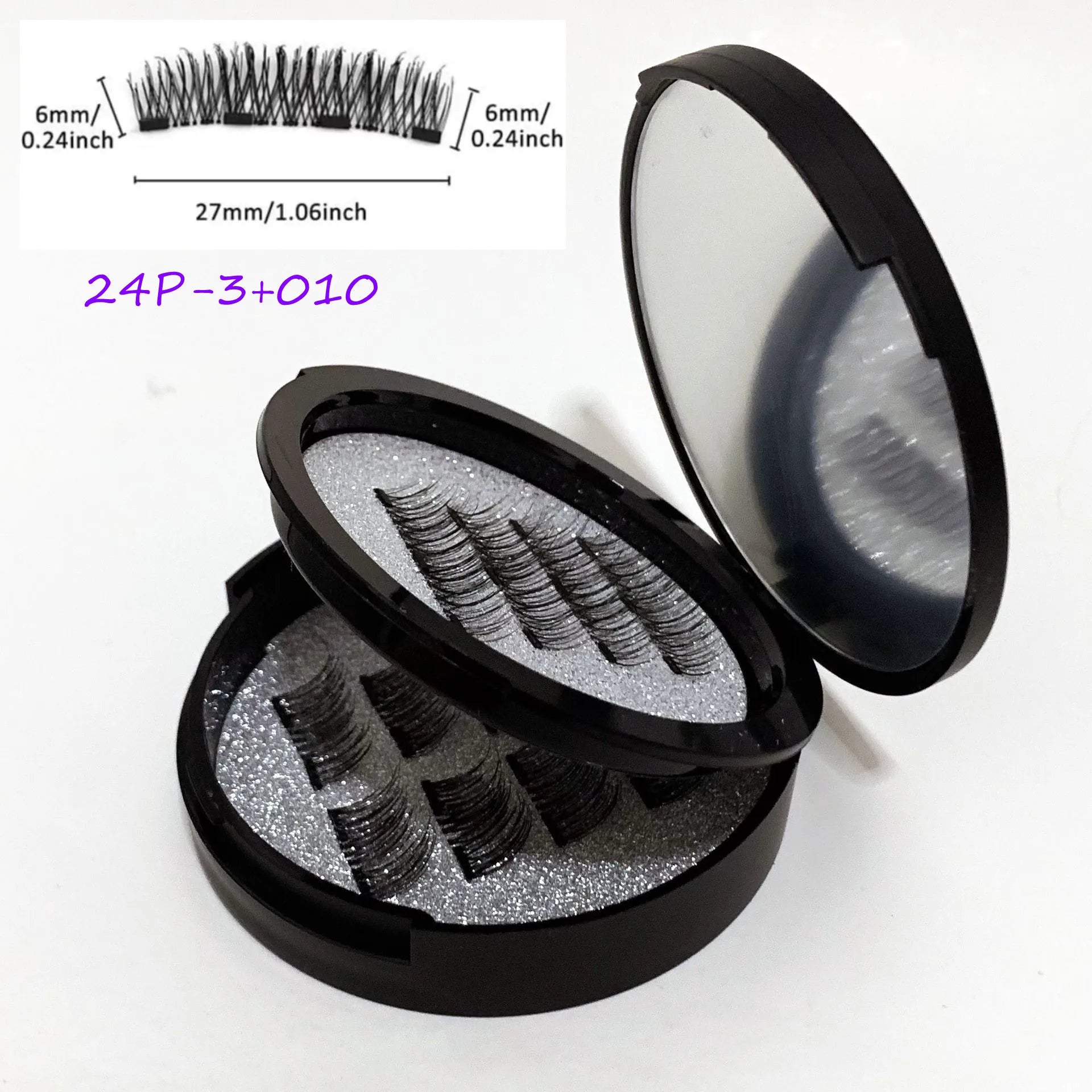 12pcs Magnetic False Eyelashes Magnetic Half Eyelashes Double Box With Mirror Applicater Reusable Beauty Eye Makeup Set