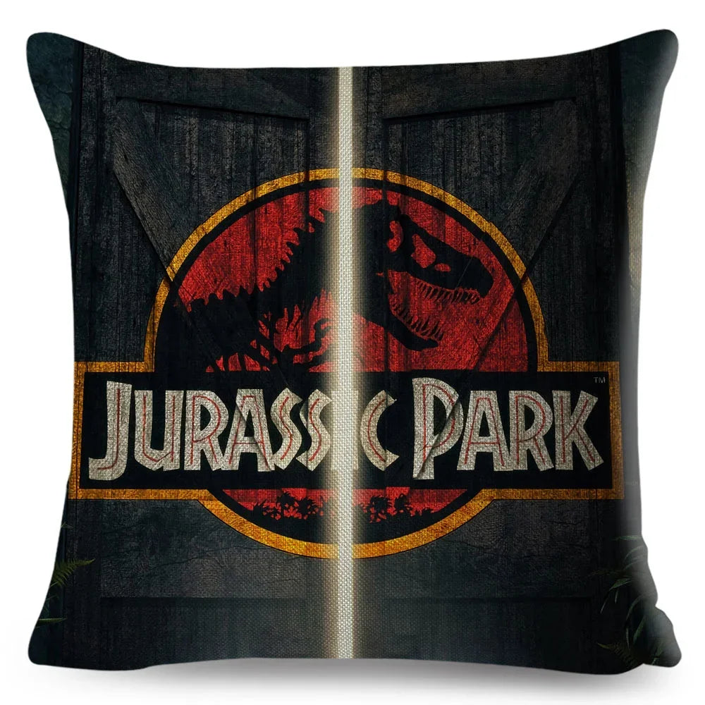 50 style Jurassic Park Logo Cushion Cover for Sofa Home Children Room Decor Dinosaur Print Pillowcase Polyester Pillow Case