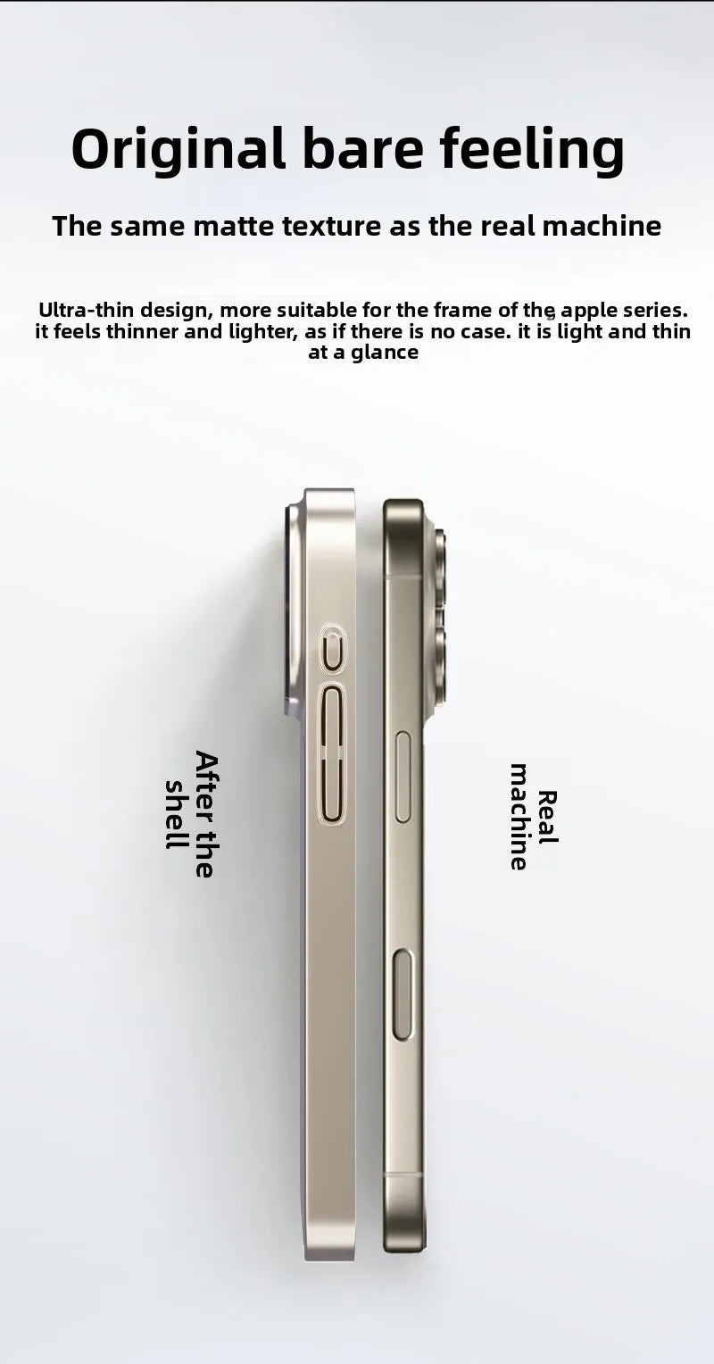 Original Glass Nano Matte For Magsafe Wireless Charging Armor Phone Case For iPhone 17 16 15 14 13 Pro Max 17 Air Magnetic Cover