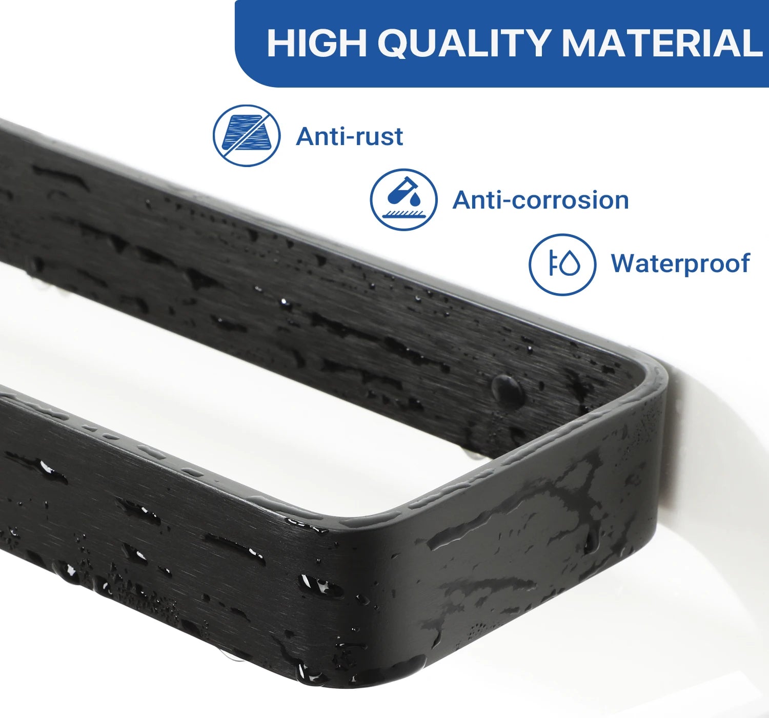 Bathroom Towel Rack Towel Holder 20/30/40CM Black Towel Bar No drill Wall Mount Stainless Steel Kitchen Cabinet Storage