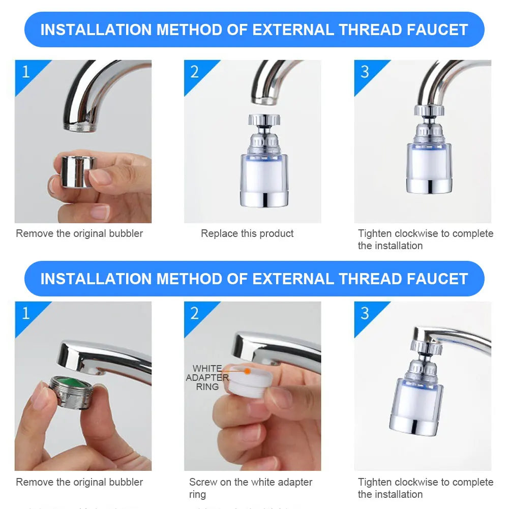 Faucet Filter Elements Water Purifier Filter For Shower PP Cotton Filtration For Kitchen Bathroom Remove Chlorine Heavy Metals