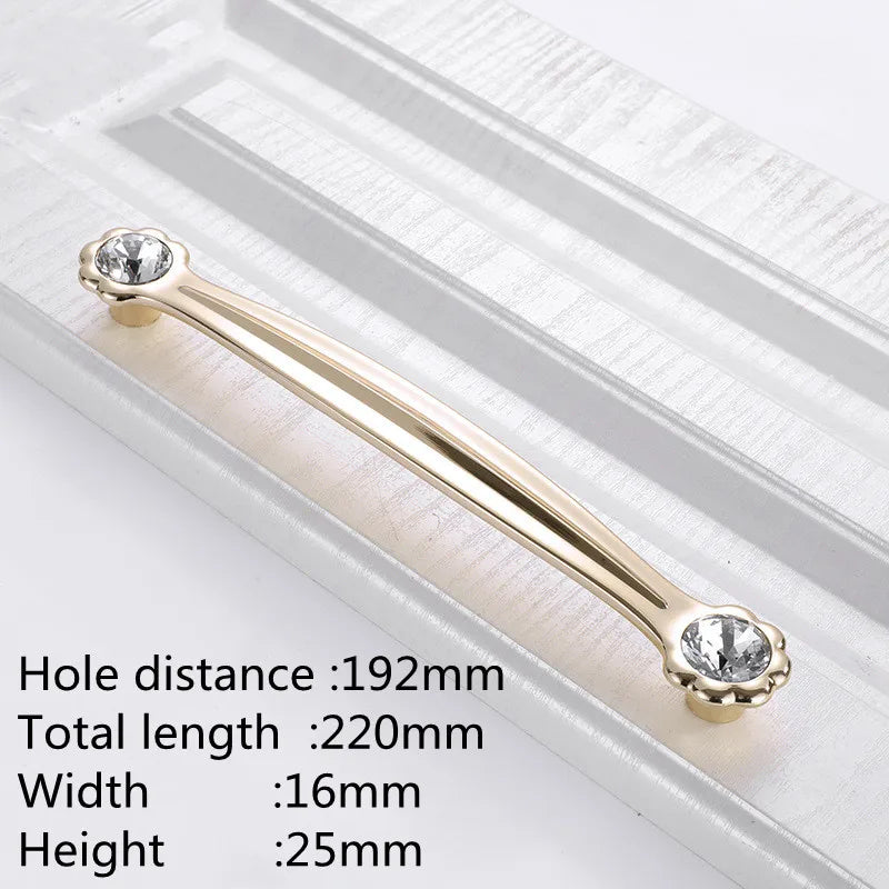 KK&FING Luxury Crystal Handles Drawer Knobs Zinc Alloy Kitchen Cabinet Handles Wardrobe Door Pulls Furniture Handle Hardware