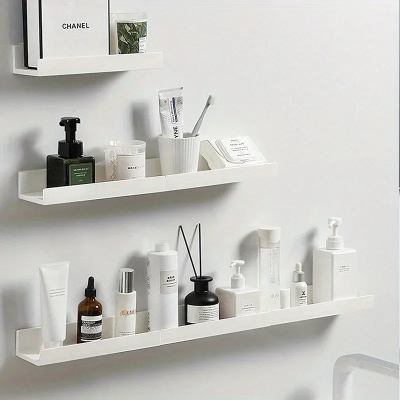 Bathroom Shelf Makeup Storage Organizer  Rack Self Adhesive No-drill Shelves Wall Shampoo Rack Shower Shelf