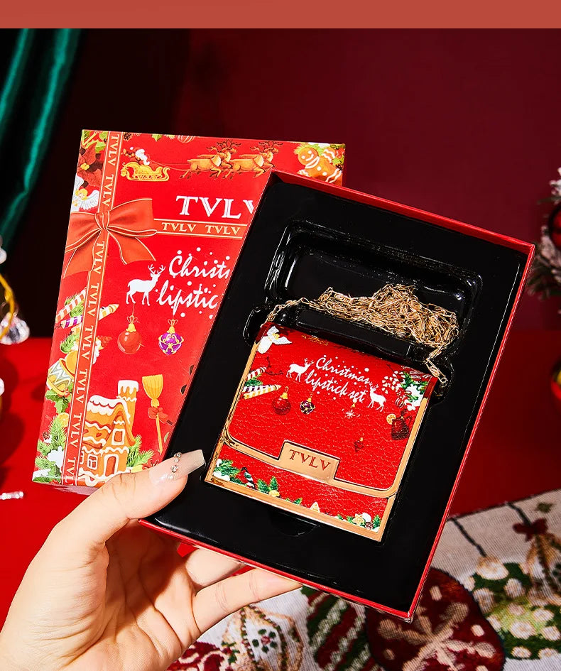 Christmas Matte Lip Gloss Set Lipstick Smooth Lasting Display Lip Gloss Waterproof Moisturizing Lipstick Holiday Gift Box Set