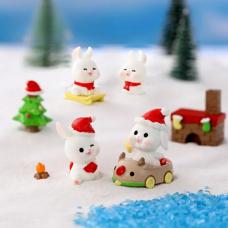 Kawaii Mini Rabbit Ornament Garden Rabbit Statue Gift for Kids Children Baby Room Decoration Toy Miniature Figurines Home Decor