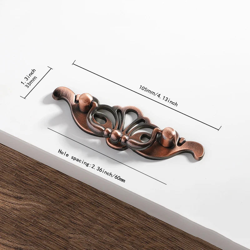 Red/Green Bronze AntiqueEuropean classical  old-fashioned furniture kitchen cabinet handle shoe cabinet drawer zinc alloy handle