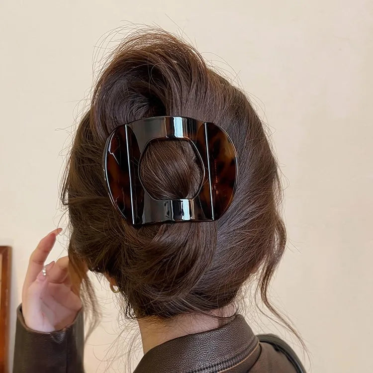 2025 New Korean Style French Flat Hair Clip Claws Hair Accessories Women's Spring Clip Leopard Hair Clip Top Simple Headpiece