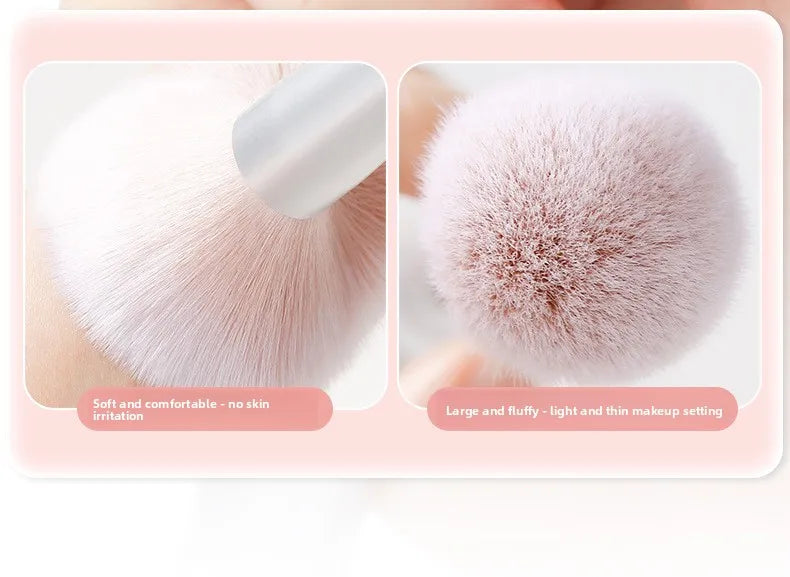 Dual Ended Face Brush - Powder/Blush/Highlighter/Contour Brush, Mini Makeup Brush Set, Portable Travel Cosmetic Tool