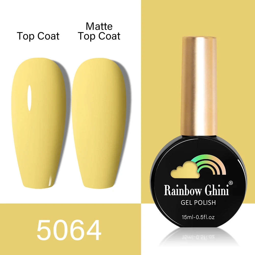 RG HEMA TPO FREE Neon Glitter Gel Nail Polish 15ml Nail Art Manicure Semi Permanent Gel Hybrid Varnishes Top Base Coat UV Nail