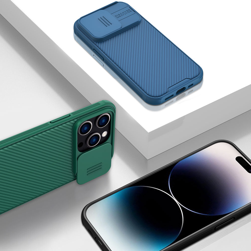 Nillkin Case for iPhone 15 Pro Max / 14 Plus / 13 Pro / 12 Mini, Premium Upgraded Shockproof Phone Cases with Slide Camera Cover