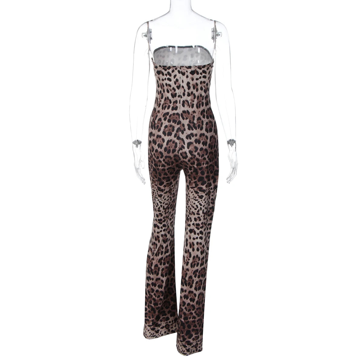 Dulzura Chest Wrapping Backless Slim Leopard Print Jumpsuit Women'S Fashion Sexy Elegant Romper Party Club Street Summer Clothes