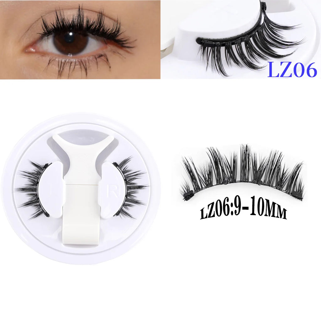 1Pair 3D Magnetic Lashes Kit Soft Natural Fluffy Reusable Faux Mink Eyelashes NO Glue Needed False Cilios Makeup Tools Mix Style