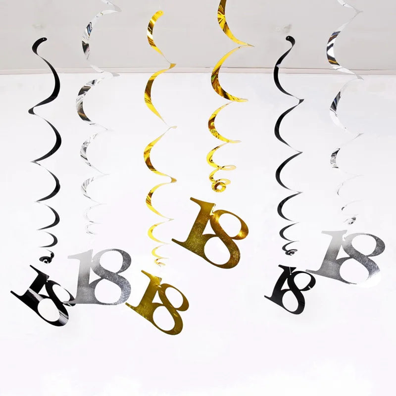 18th Birthday Decors for Boys Girls Black Gold Party Banner Balloon Tablecloth Plate Cup Napkin 18 Years Birthday Party Supplies