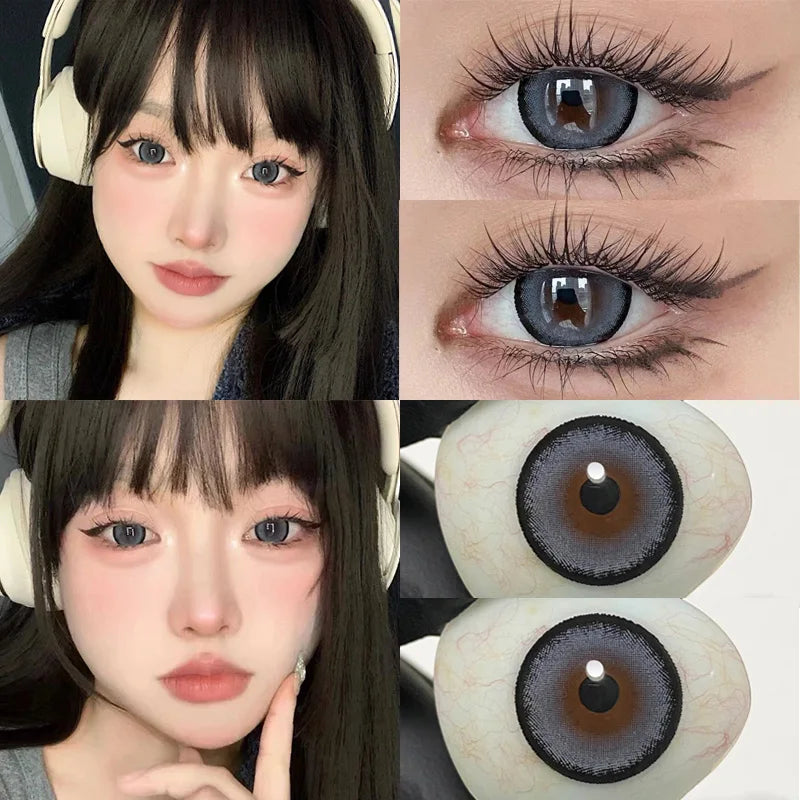 YIMEIXI 1 Pair New Eyes Contacts Lenses with Myopia Diopter Eyes High Quality Nature Soft Lens Beauty Pupil Annual Fast Shipping