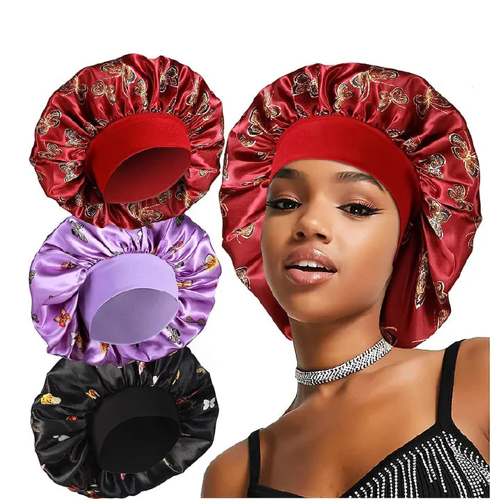 Premium Satin Silky Sleeping Bonnet for Women - Extra Large Hair Wrap Cap